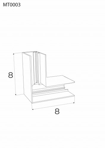 Maxlight Magnetic MT0003 Kątownik 90° głęboki czarny Montaż na sufit lub ścianę Do szyn MT0001, MT0002  rys techniczny
