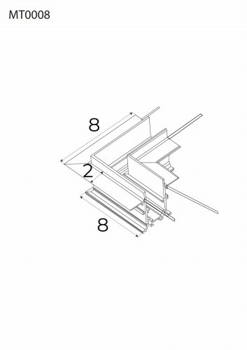 Maxlight Magnetic MT0008 Kątownik 90° czarny Montaż na sufit lub ścianę Do szyn MT0006, MT0007  rys techniczny