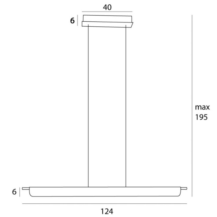 Maxlight P0597 Lampa Wisząca Jo-Jo Modern Grey rys techniczny