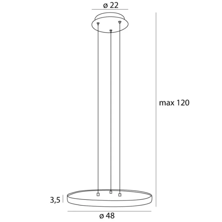 Maxlight P0556 Lampa Wisząca Vik 50cm rys techniczny