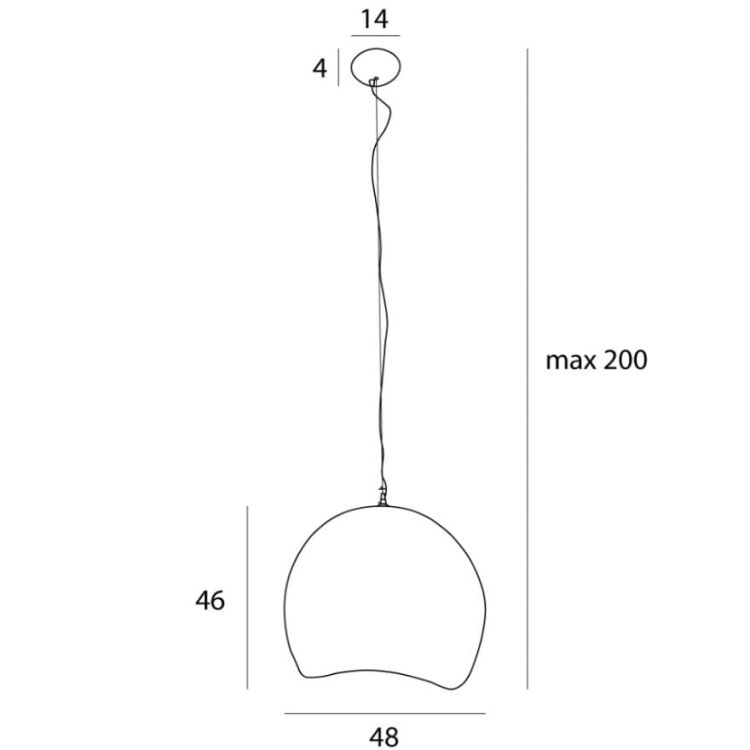 Maxlight P0533 Lampa Wisząca Pierre 48cm Biała rys tech