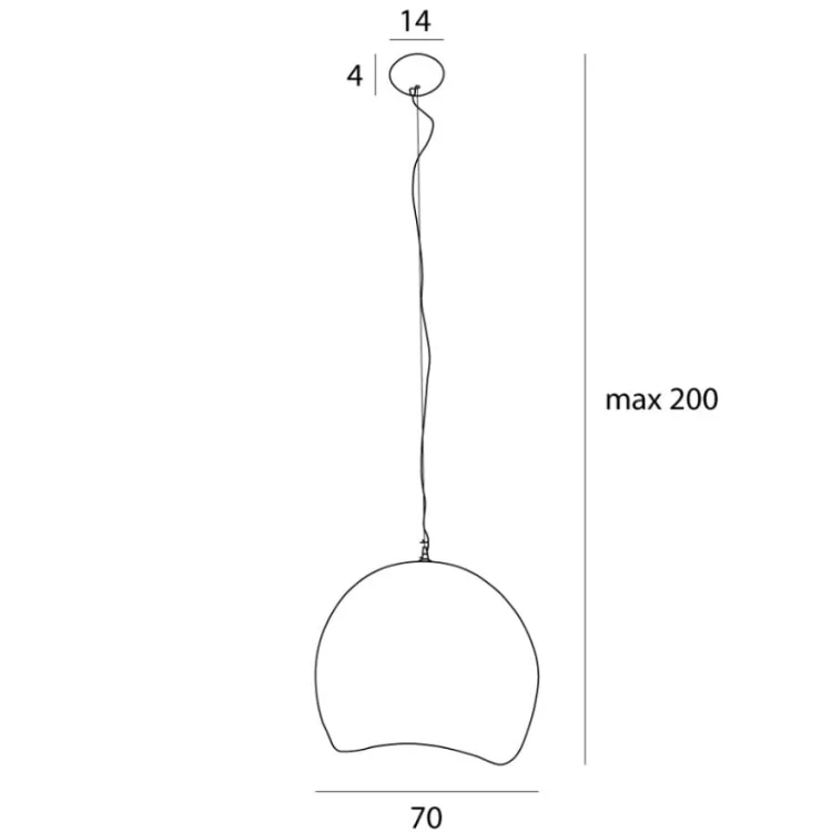 Maxlight P0534 Lampa Wisząca Pierre 70cm Biała rys techniczny