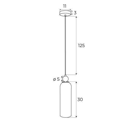 Maxlight P0511 Lampa Wisząca Campanila Smoky Glass rys techniczny