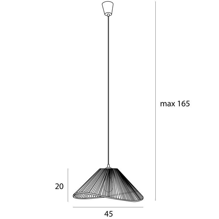 Maxlight P0579 Lampa Wisząca Amalfi I Black rys techniczny