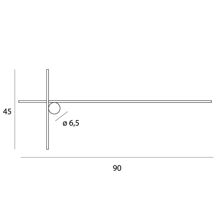 Maxlight W0370 Kinkiet Arne 90cm 15W Czarny IP44 3000K  rys techniczny