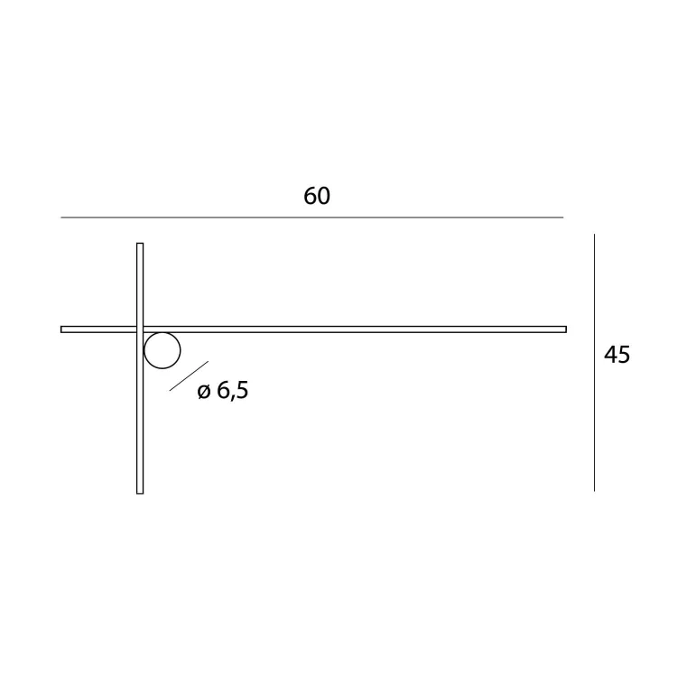 Maxlight W0369 Kinkiet Arne 60cm 10W Czarny IP44 3000K rys techniczny