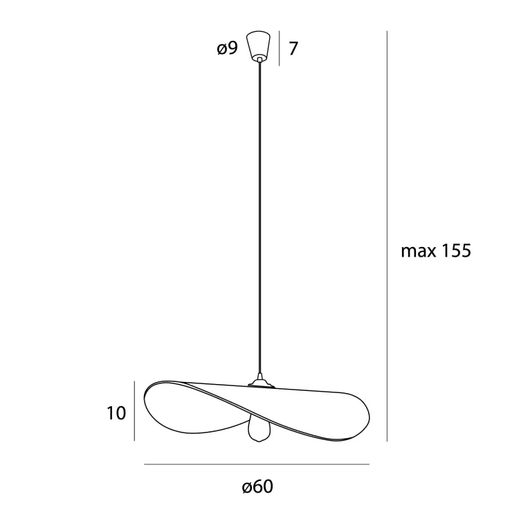 Maxlight P0585 Lampa Wisząca Pan rys techniczny
