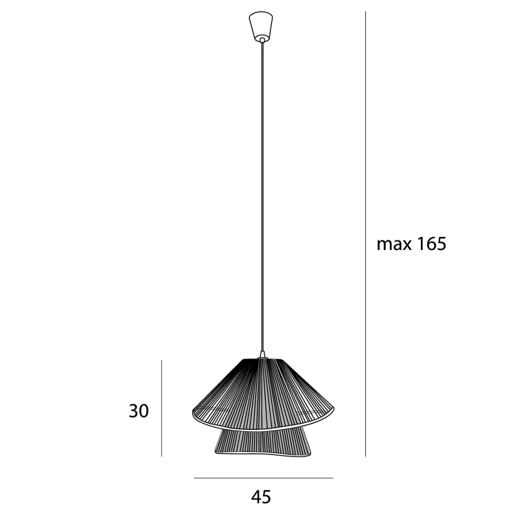 Maxlight P0580 Lampa Wisząca Amalfi II Black rys techniczny