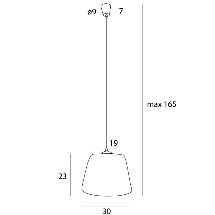 Maxlight P0582 Lampa Wisząca Pot rys techniczny