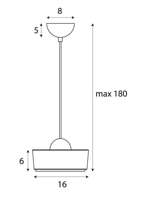 Maxlight P0542 Lampa Wisząca Lipari rys techniczny
