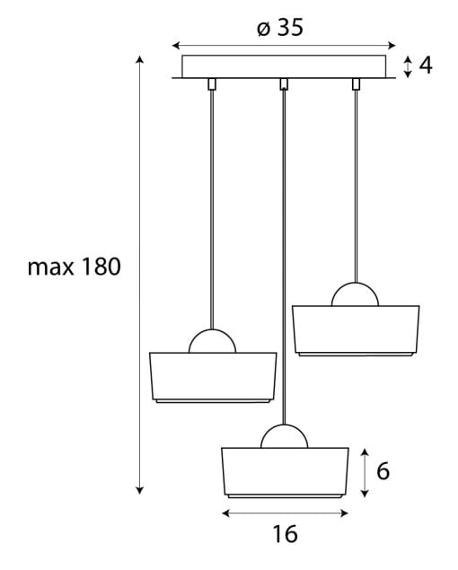 Maxlight P0543 Lampa Wisząca Lipari III Round rys tech