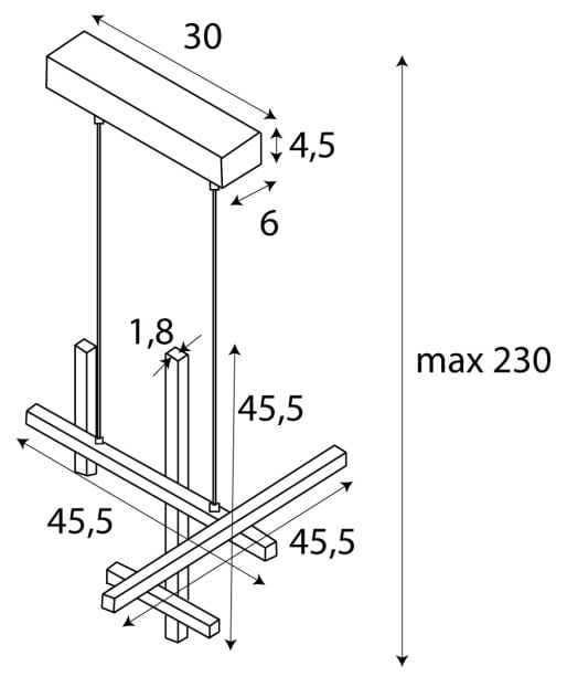 Maxlight P0546 Lampa Wisząca Soho rys techniczny