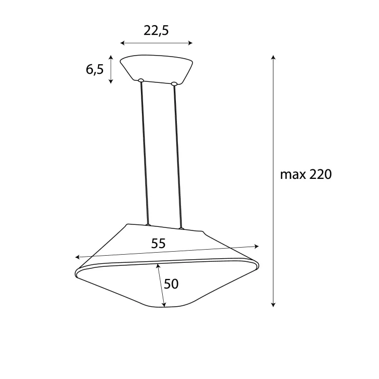Maxlight P0568 Lampa Wiszaca Carbon Cream&grey  rys techniczny
