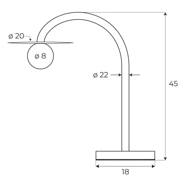 Maxlight T0059 Lampa Stołowa Enigma Zielona rys techniczny