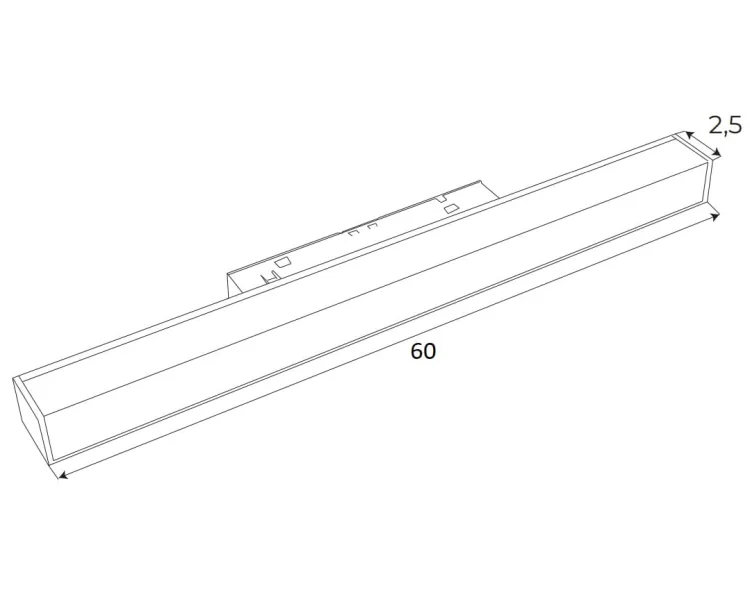 Maxlight Magnetic M0024Z Lampa Magnetyczna Liniowa Biała System Zigbee 18W 1126LM 2700/5000K rys techniczny