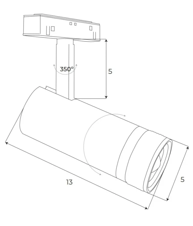 Maxlight Magnetic M0041N Reflektor Magnetyczny Biały System On/off 12W 784LM 3000K  rys techniczny