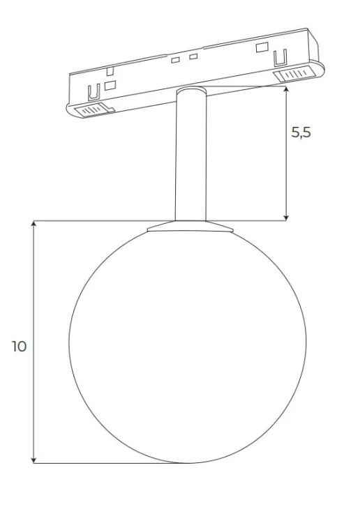 Maxlight Magnetic M0044N Lampa Magnetyczna Biała System On/off 6W 525LM 3000K rys techniczny