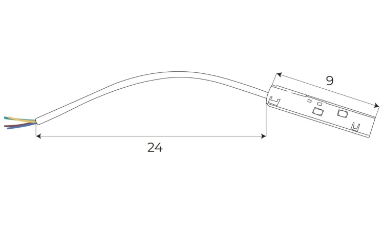 Maxlight Magnetic MA0018 Zasilanie szyny białej przy użyciu zasilacza zewnętrznego MA0007 rys techniczny