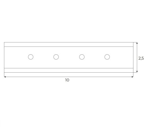 Maxlight Magnetic MA0025 adaptor do łączenia szyna + szyna (1 sztuka) MT0018, MT0019, MT0028, MT0029 rys techniczny