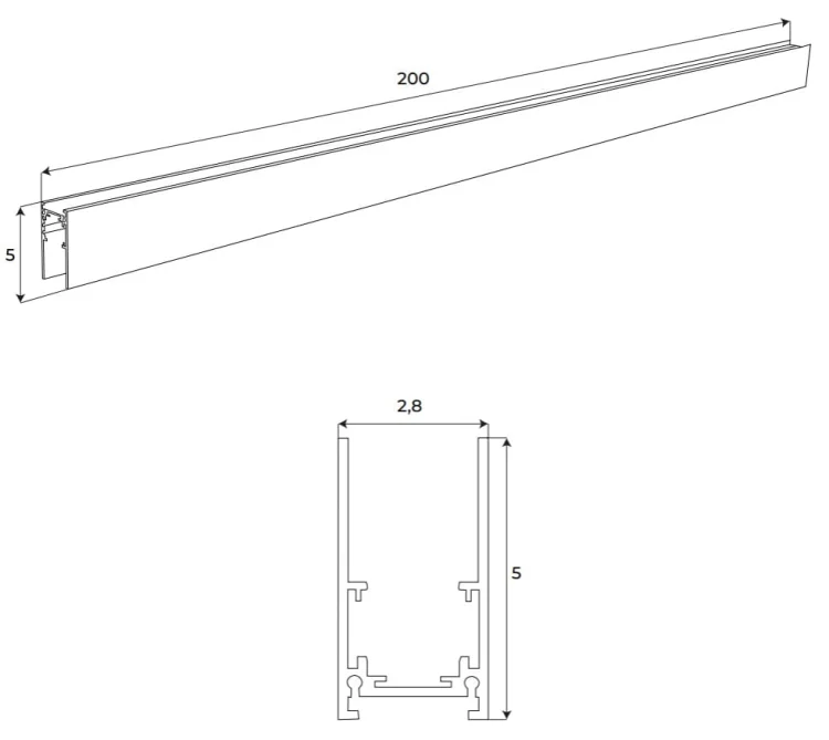 Maxlight Magnetic MT0019 Szyna Magnetyczna Głęboka, Natynkowa, 2 Metr, Biała