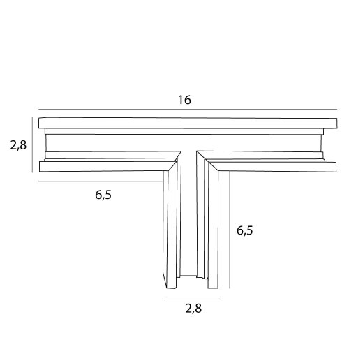 Maxlight Magnetic MT0017 Łącznik T Płytki Do Szyn MT0011, MT0012 rys techniczny