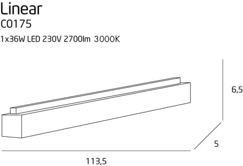 Maxlight C0175D Lampa Sufitowa Linear Black 36W 3000K Ściemnialna