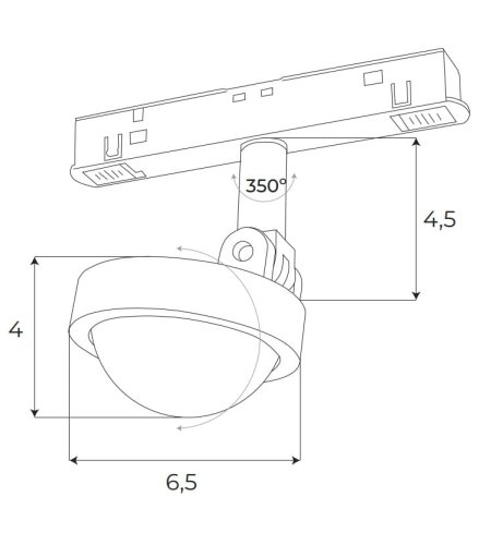 Maxlight M0046Z Reflektor Magnetyczny Biały System Zigbee 8w 766lm 2700/5000k rys techniczny