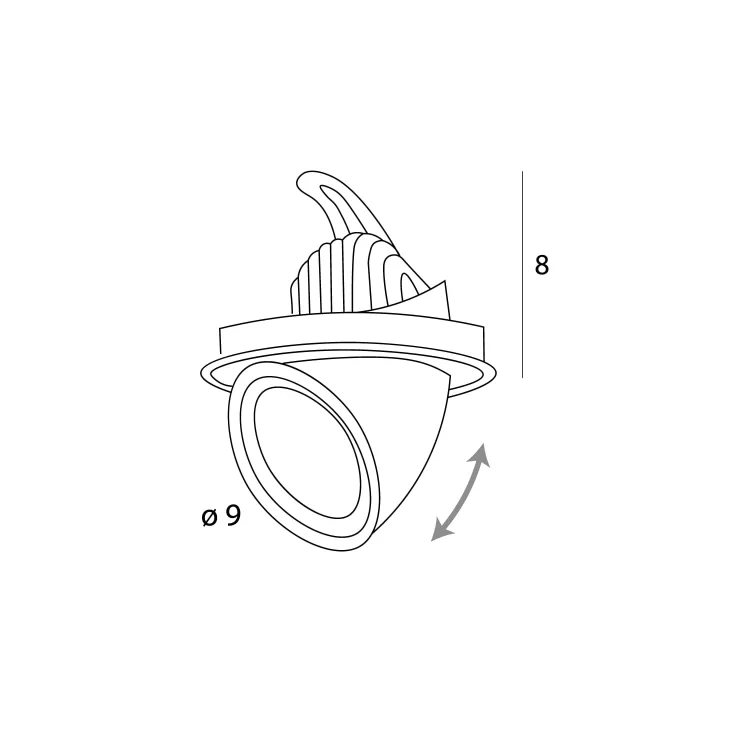 Maxlight H0133 Oprawa Wpustowa Rubio 10W Czarna rys techniczny