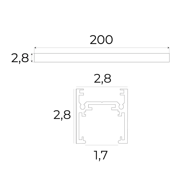 Maxlight Magnetic MT0029 Szyna Magnetyczna Płytka, Natynkowa, 2 Metr, Biała