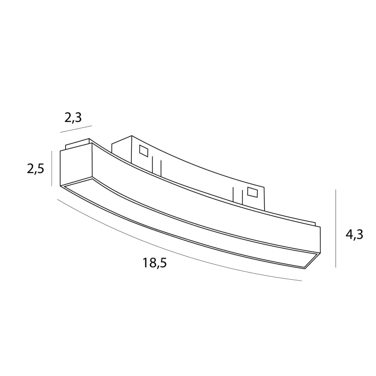 Maxlight Magnetic M0037Z Lampa Magnetyczna Liniowa Czarna System Zigbee 8W 368LM 2700-5000K rys techniczny