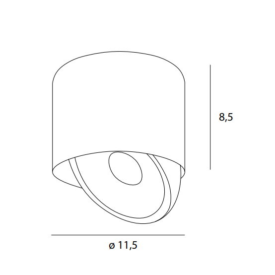 Maxlight C0265 Lampa Sufitowa Vector 10w Biała rys techniczny
