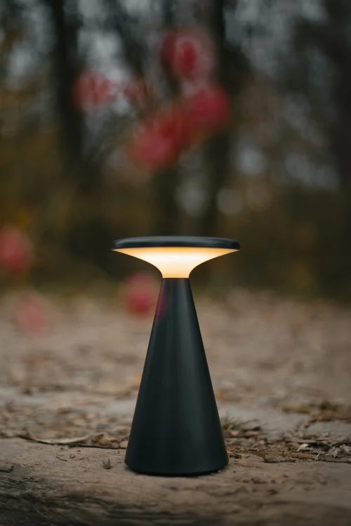 Lampa stołowa Funghi czarna IP44