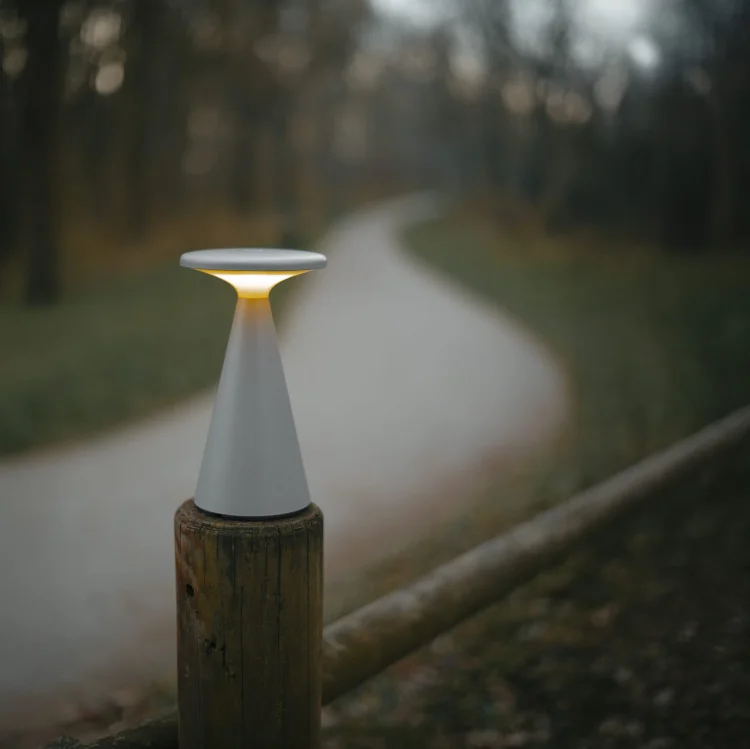 MAXLIGHT T0064 Lampa stołowa Funghi szara IP44