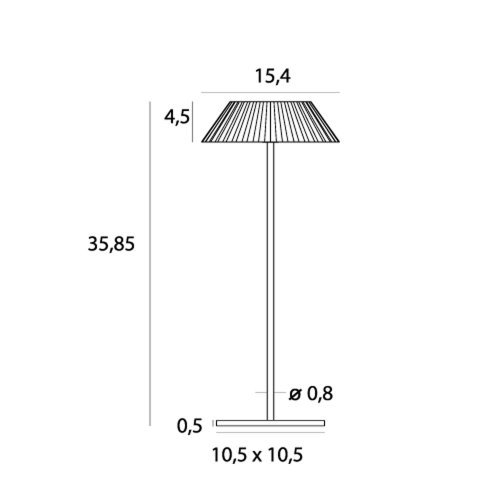 MAXLIGHT T0066 Lampa stołowa Muffin czarna IP44 -rysunek techniczny