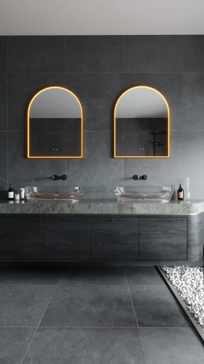 Maxlight W0386 Mirror Półokrąg 90x70cm Złote Lustro Podświetlane