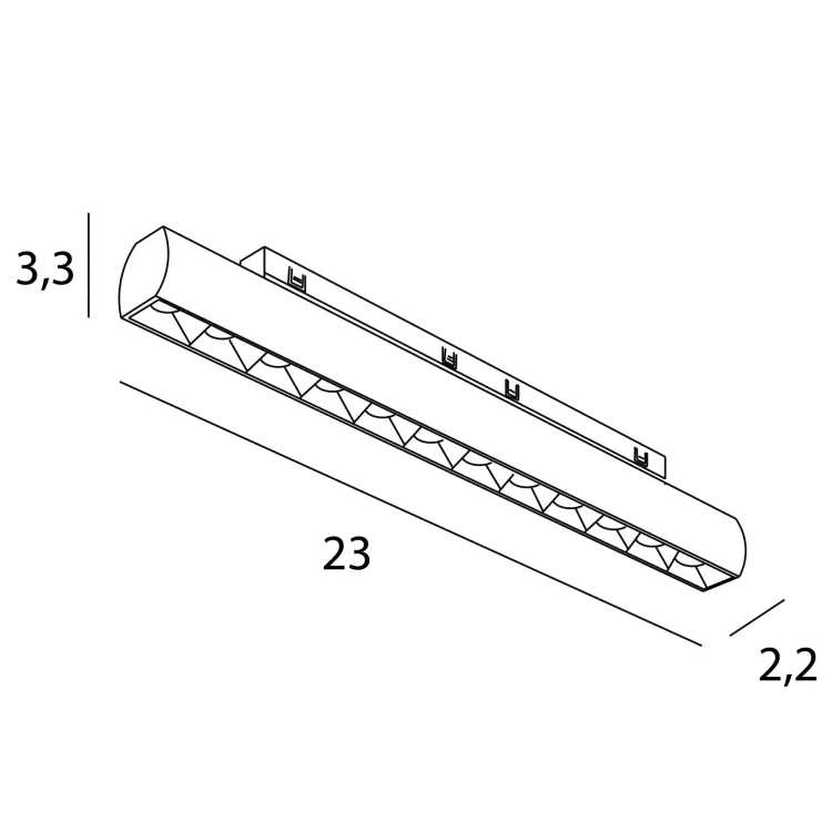 Maxlight N0003Z micro raster 12W Czarny obrotowy rys techniczny