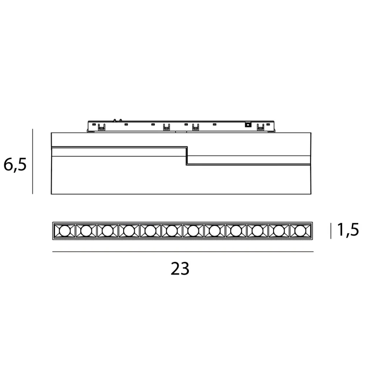 MAXLIGHT N0005Z raster 18W Czarny łamany 2700-5000K Zigbee- MICRO11 rys techniczny