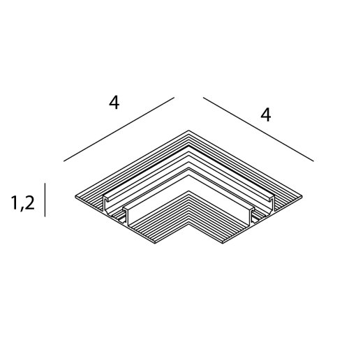 MAXLIGHT NT0003 Kątownik 90° Montaż na sufit lub ścianę Do szyn NT0001,NT0002-  MICRO11  czarny