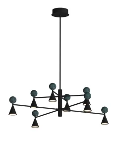 Maxlight P0684 Lampa Wisząca Bingo 54W Czarny + Malachit