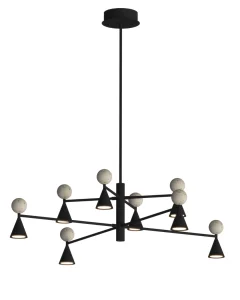 Maxlight P0685 Lampa Wisząca Bingo 54W Czarny + Trawertyn