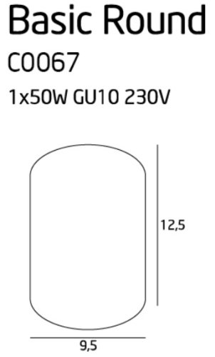 Maxlight Basic Round White C0067 Plafon Biały rys techniczny