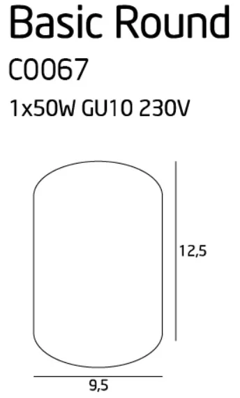 Maxlight Basic Round White C0067 Plafon Biały rys techniczny
