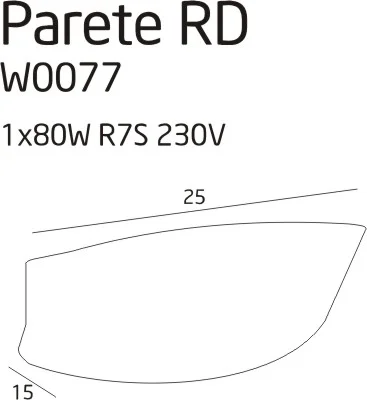 Maxlight Parete W0077 Kinkiet Czerwony rys techniczny