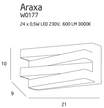Maxlight Araxa W0177 Kinkiet Biały rys techniczny