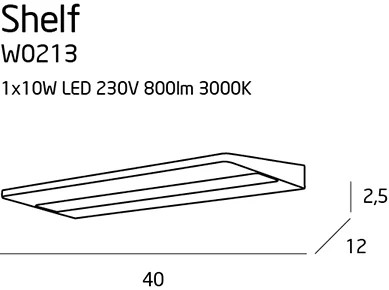 Maxlight Shelf W0213 Kinkiet Biały  rys tech
