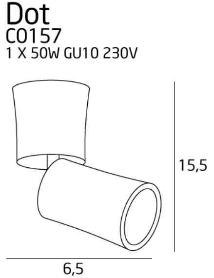 Maxlight Dot C0157 Lampa Sufitowa/Plafon Czarny  rys techniczny