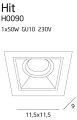 Maxlight Hit I H0090 Oprawa Podtynkowa Czarna rys techniczny