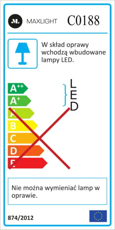 Maxlight Organic C0188D Plafon Złoty karta energetyczna