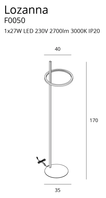 Maxlight Lozanna F0050 Lampa Podłogowa Złota