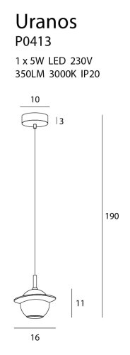 URANOS P0413 LAMPA WISZACA rys techniczny
